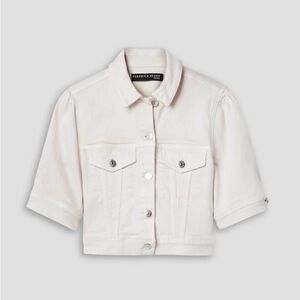 Veronica Beard Women's Raina Puff Short Sleeve Denim Jacket Medium $398